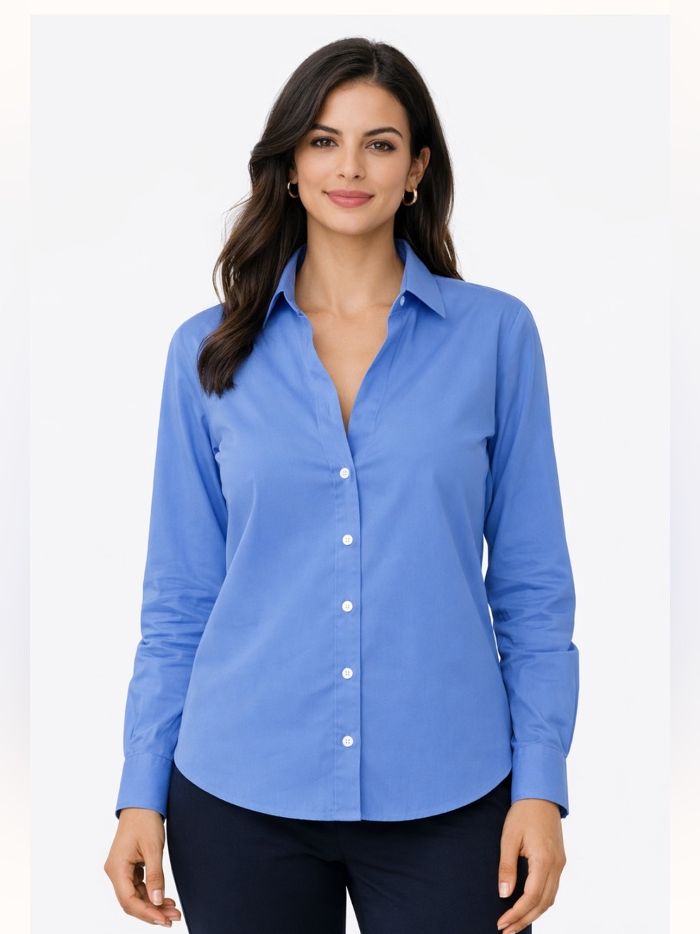 Holt Renfrew Cotton blend Button Up Blouse Quiet Luxury Old Money Top Large